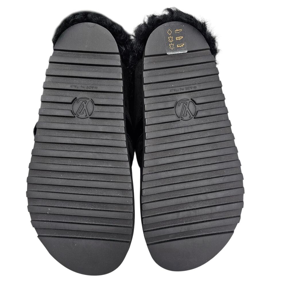 Louis Vuitton Winterbreak Black Suede Fur Lined Slip On Clog Mule Size 36 US 6 - Picture 8 of 10